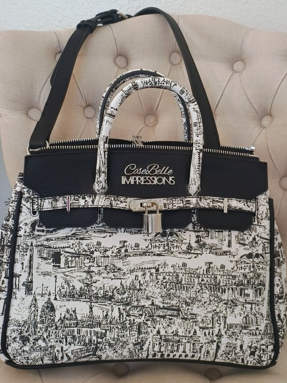 Cose Belle Impressions Designer Satchel Purse Handbag